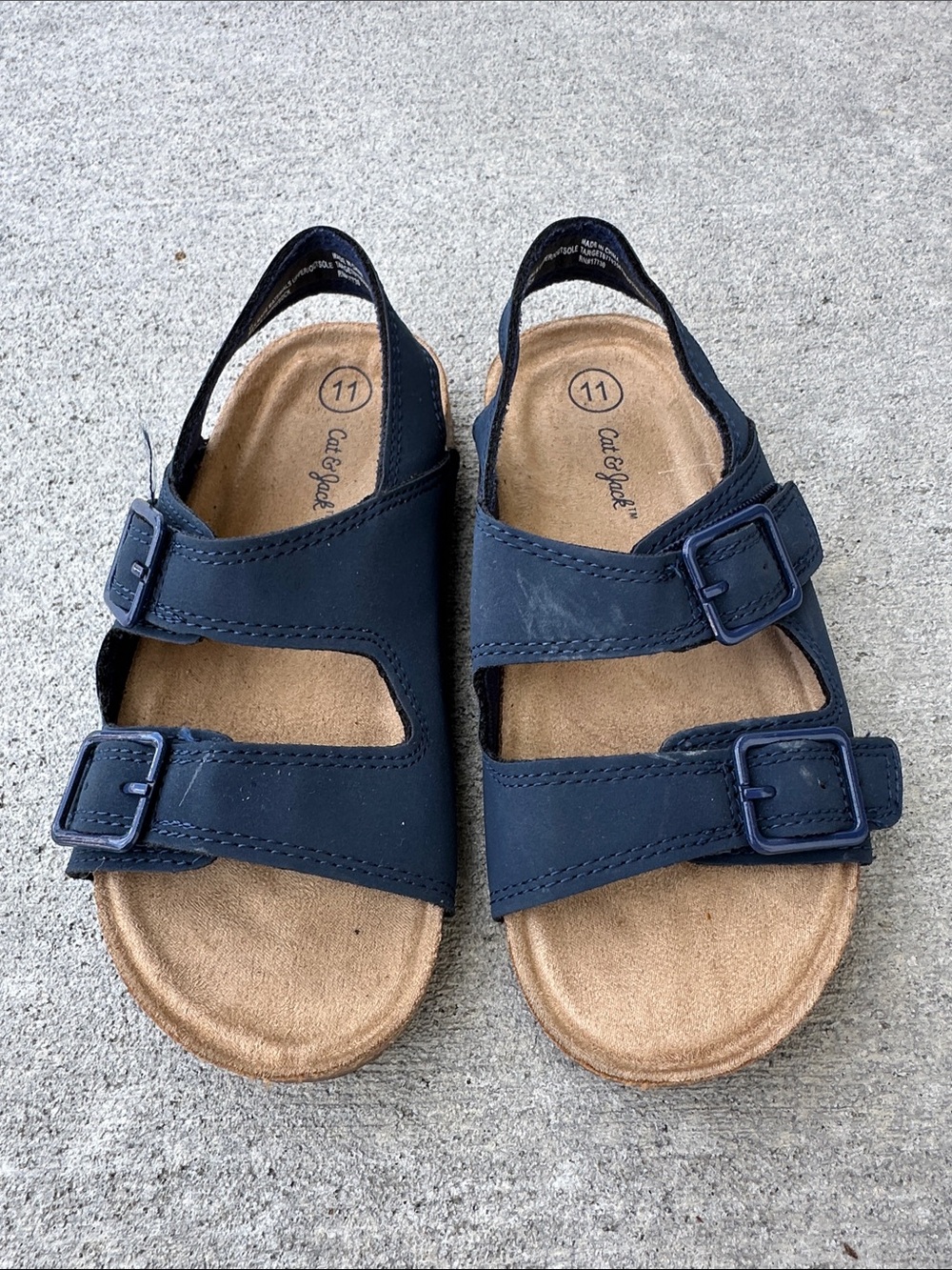 Cat & Jack Navy Boys' Double-Buckle Sandals